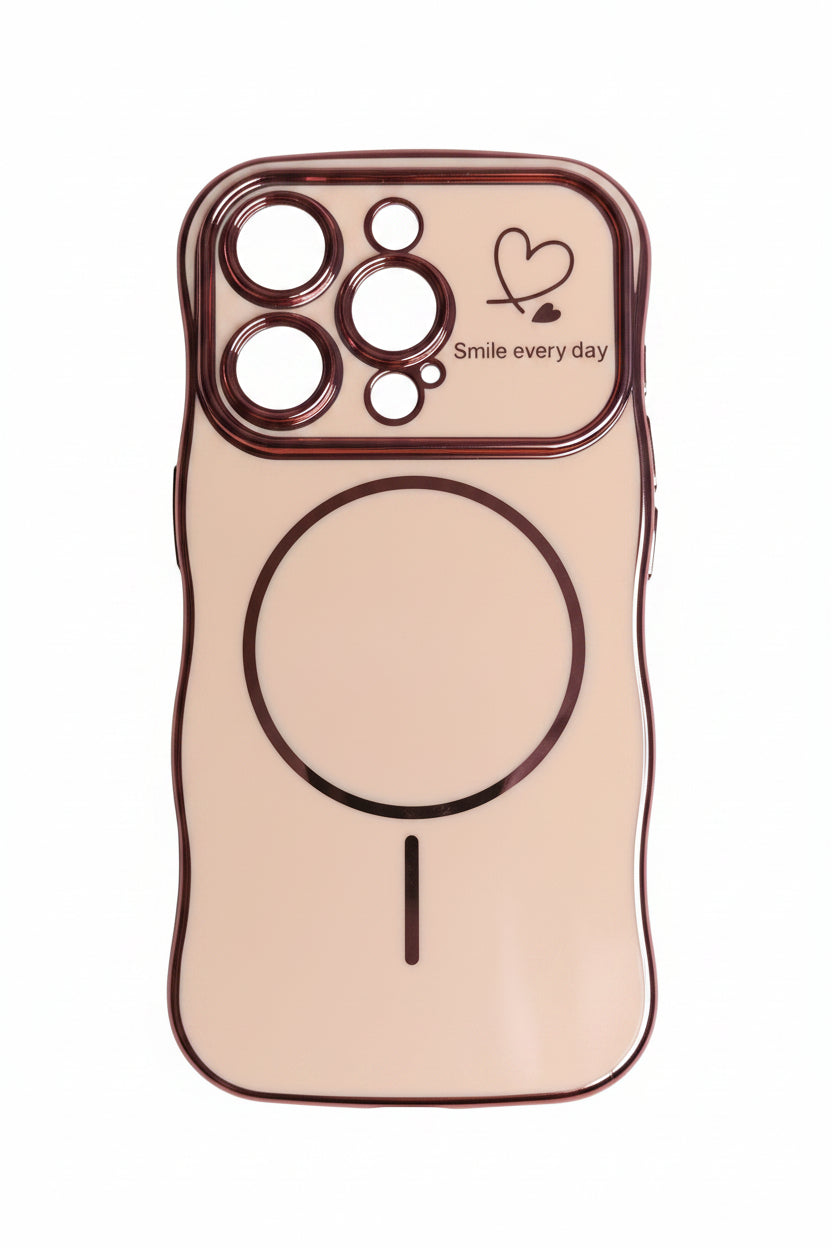 Étui magnétique de luxe à placage ondulé pour iPhone 15 Pro Max – Coque premium élégante et protectrice