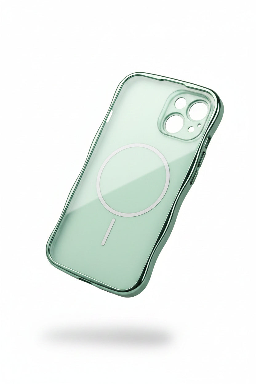 Étui Magnétique de Luxe à Placage Ondulé pour iPhone 15