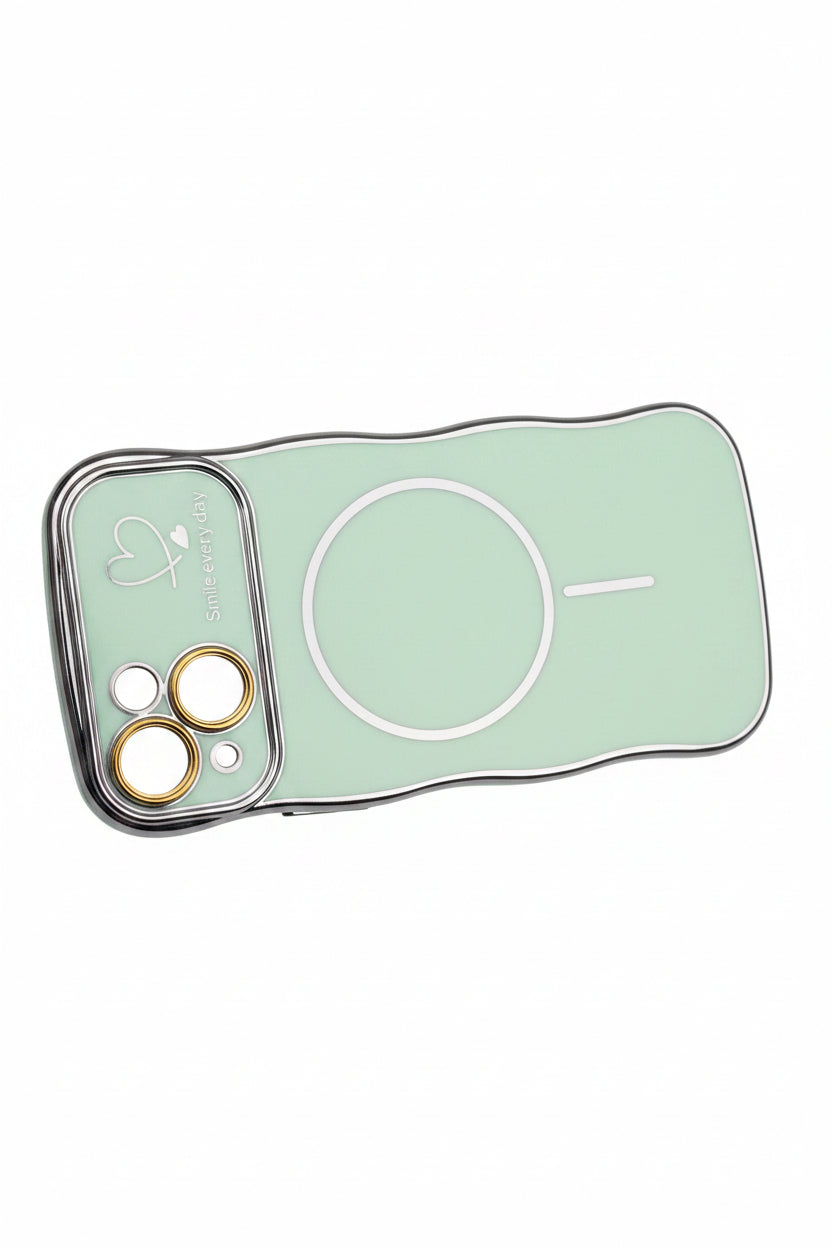 Étui Magnétique de Luxe à Placage Ondulé pour iPhone 15
