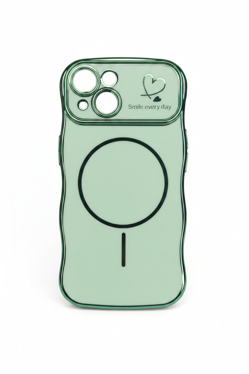 Étui Magnétique de Luxe à Placage Ondulé pour iPhone 15